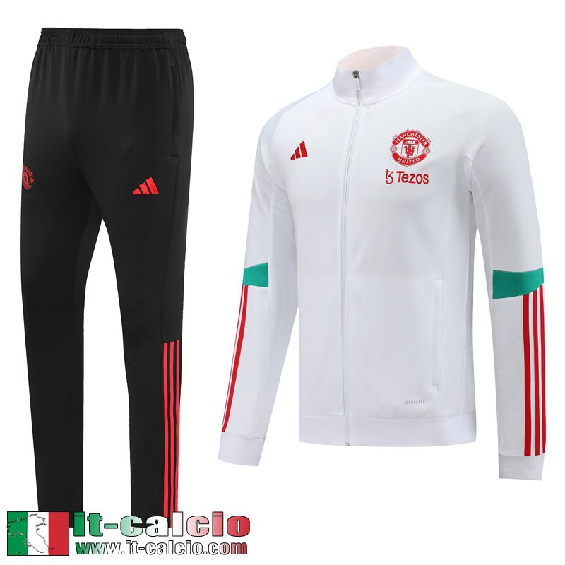 Manchester United Full-Zip Giacca Bianco Uomo 2023 2024 JK741