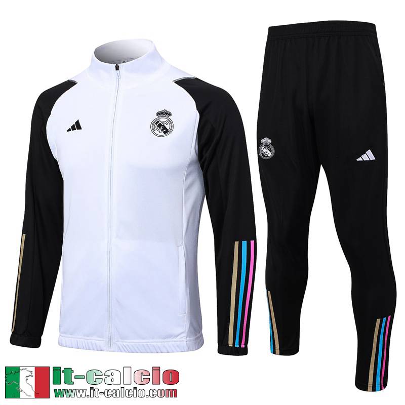 Real Madrid Full-Zip Giacca Bianco Uomo 2023 2024 JK758