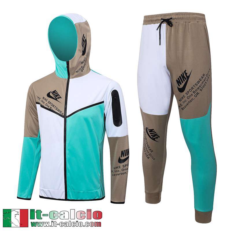 Sport Full-Zip Giacca Cappuccio bianco verde chiaro Uomo 2023 2024 JK769