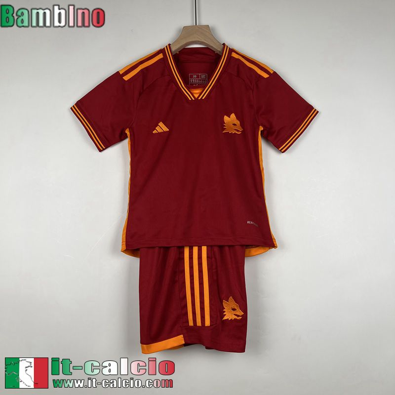 Roma Maglia Calcio Prima Bambini 2023 2024 MK51