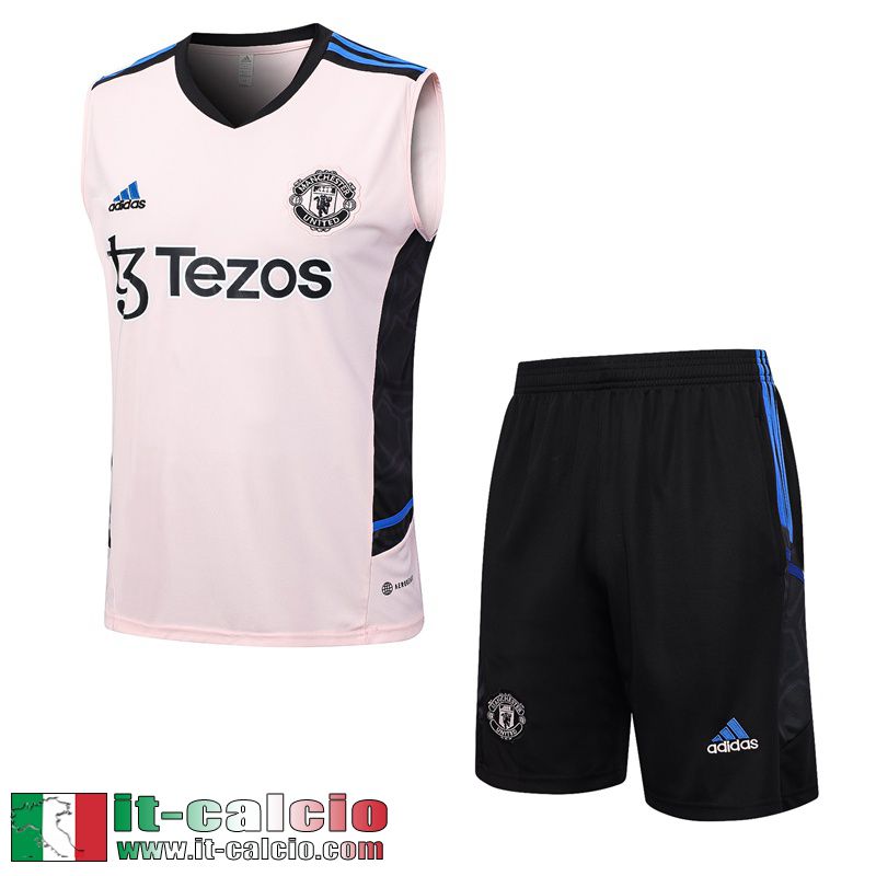 Manchester United Tute Calcio Senza maniche rosa Uomo 2023 2024 TG881