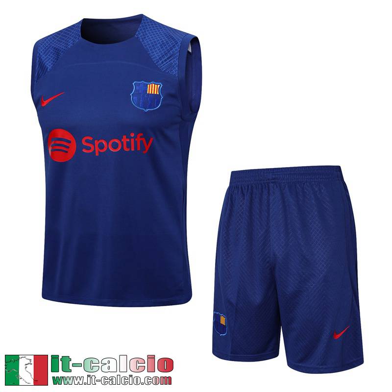 Barcellona Tute Calcio Senza maniche blu navy Uomo 2023 2024 TG886