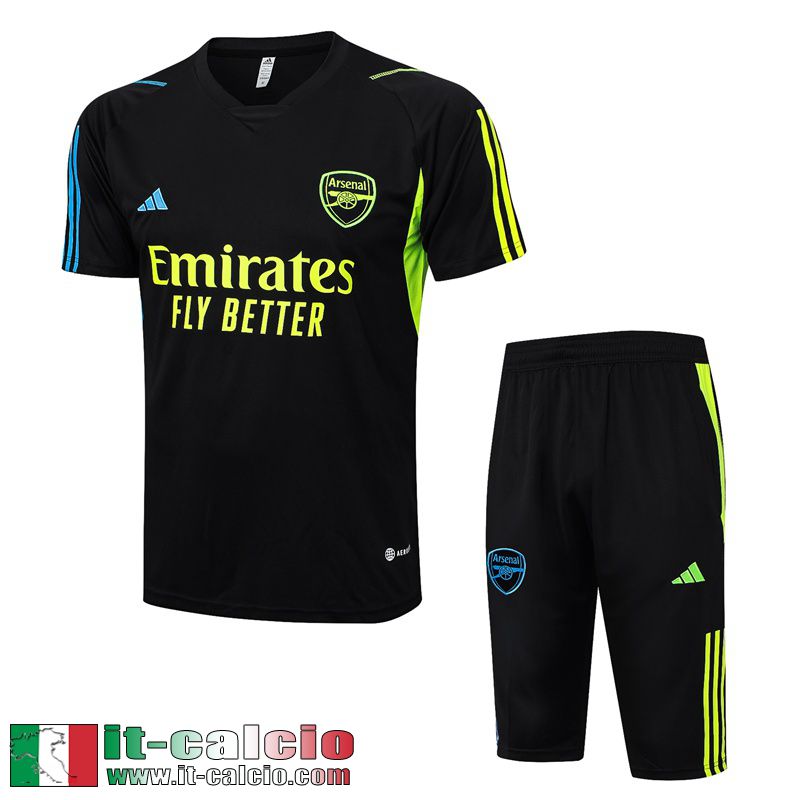 Arsenal Tute Calcio T Shirt nero Uomo 2023 2024 TG895