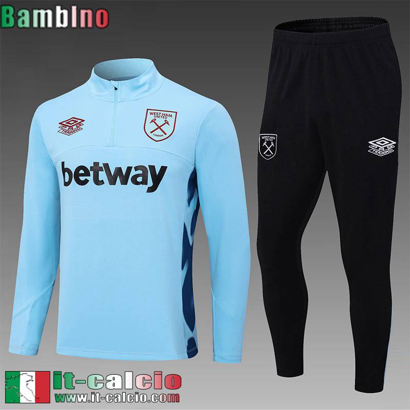 West Ham Tute Calcio + PANTALONI blu Bambini 2023 2024 TK632