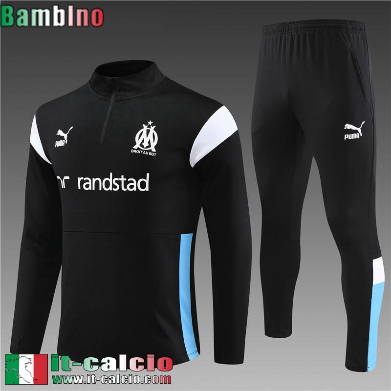 Marsiglia Tute Calcio + PANTALONI nero Bambini 2023 2024 TK635