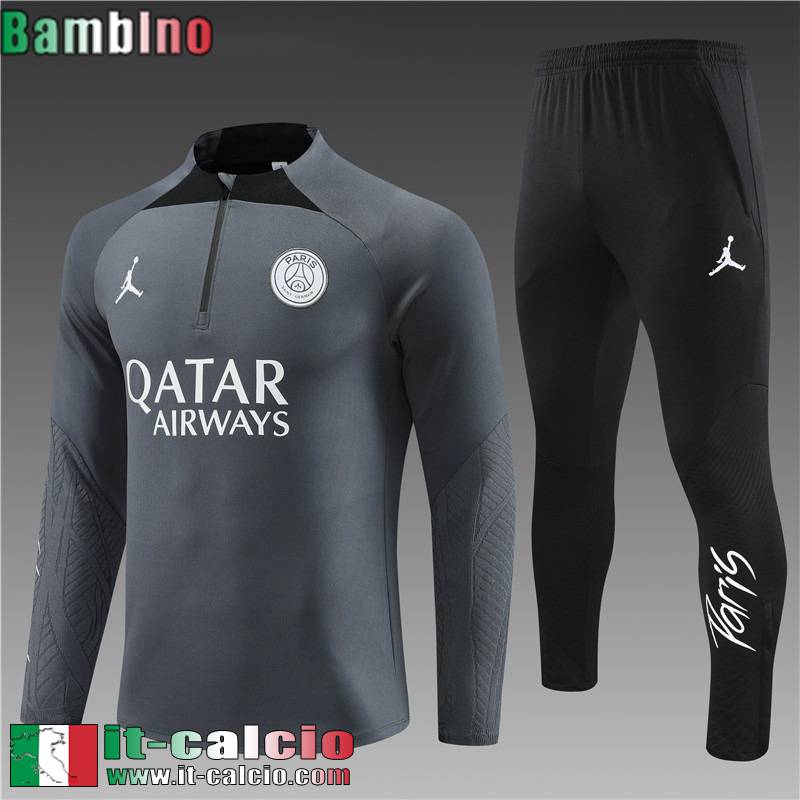 PSG Tute Calcio + PANTALONI grigio Bambini 2023 2024 TK637