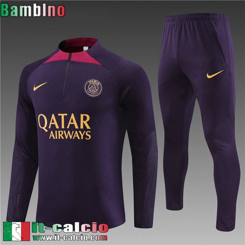 PSG Tute Calcio + PANTALONI Viola Bambini 2023 2024 TK643