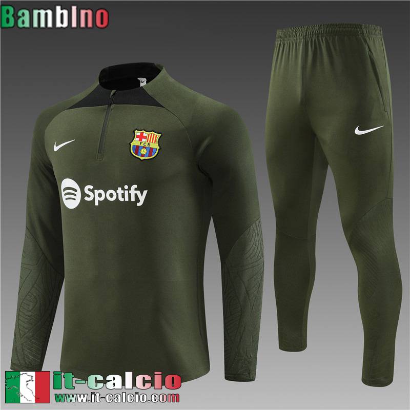 Barcellona Tute Calcio + PANTALONI Verde Bambini 2023 2024 TK650