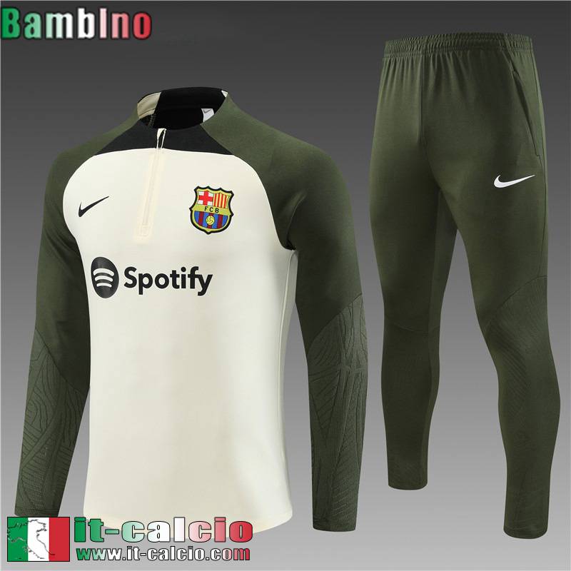 Barcellona Tute Calcio + PANTALONI giallo pallido Bambini 2023 2024 TK651