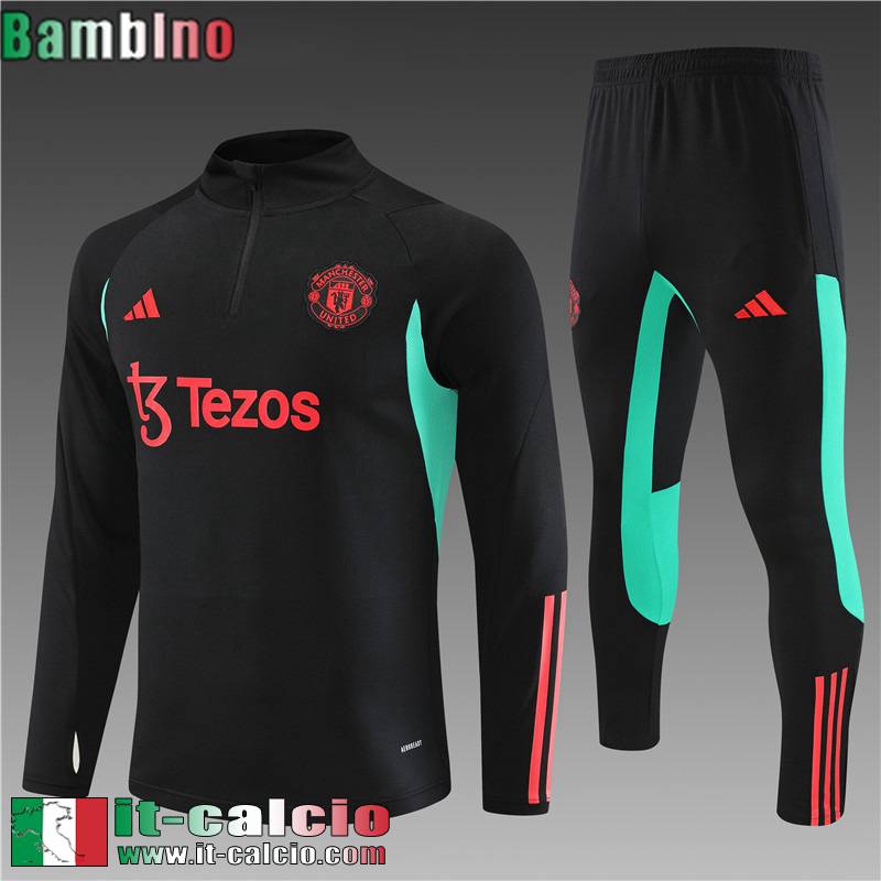 Manchester United Tute Calcio + PANTALONI nero Bambini 2023 2024 TK652