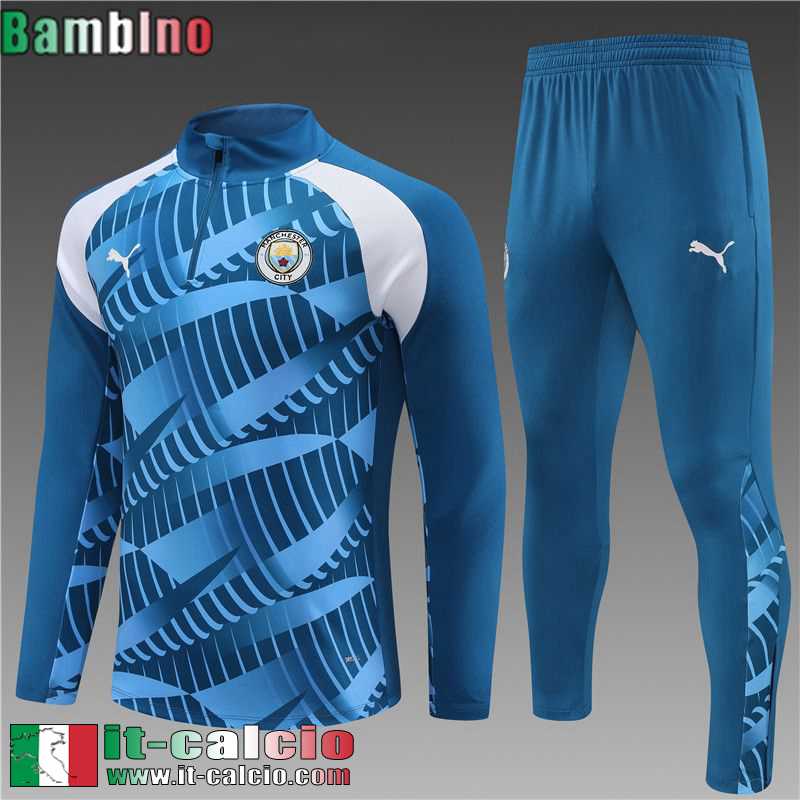 Manchester City Tute Calcio + PANTALONI blu Bambini 2023 2024 TK656