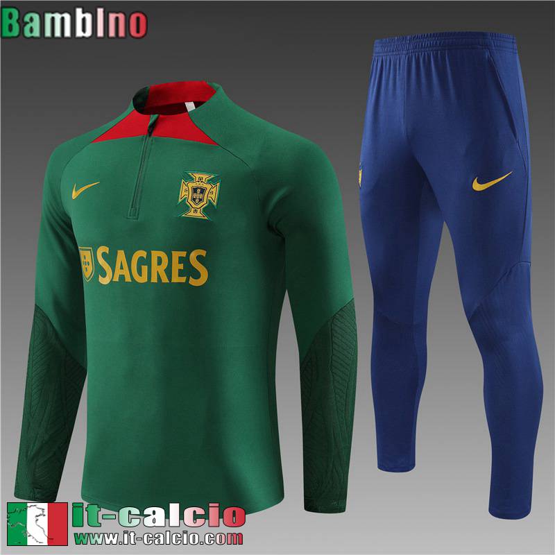 Portogallo Tute Calcio + PANTALONI Verde Bambini 2023 2024 TK657