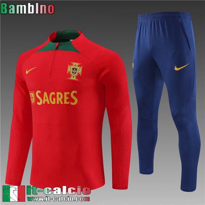 Portogallo Tute Calcio + PANTALONI rosso Bambini 2023 2024 TK658