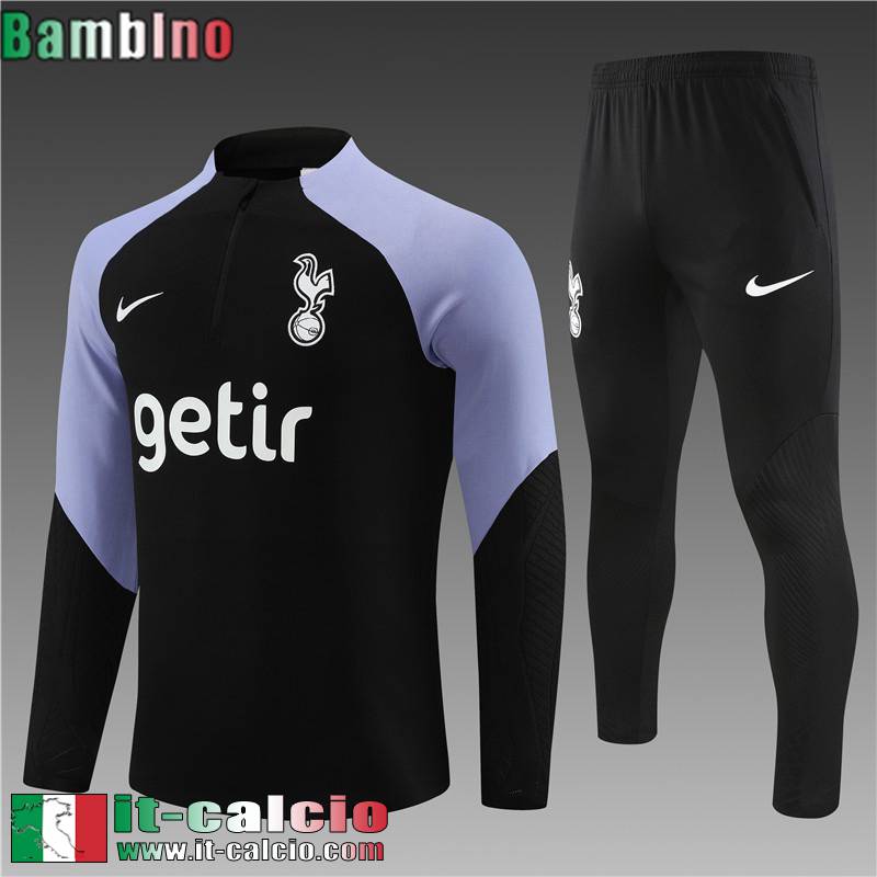 Tottenham Tute Calcio + PANTALONI nero Bambini 2023 2024 TK659