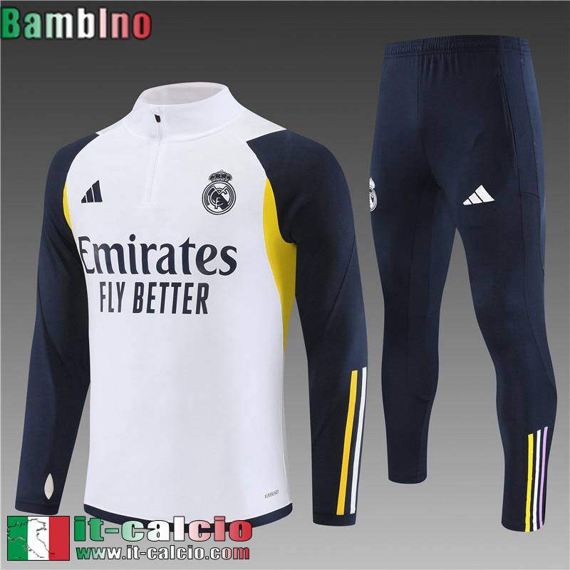 Real Madrid Tute Calcio + PANTALONI Bianco Bambini 2023 2024 TK661