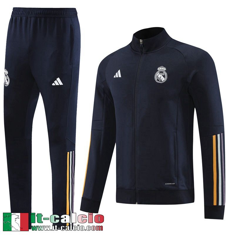 Real Madrid Full-Zip Giacca nero Uomo 2023 2024 JK790