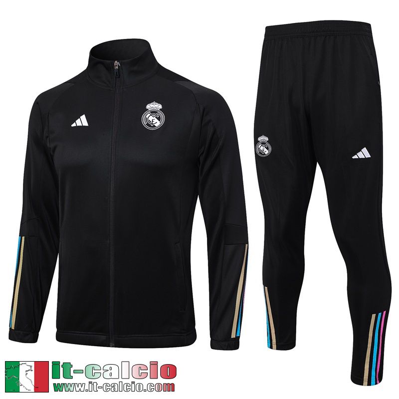 Real Madrid Full-Zip Giacca nero Uomo 2023 2024 JK799