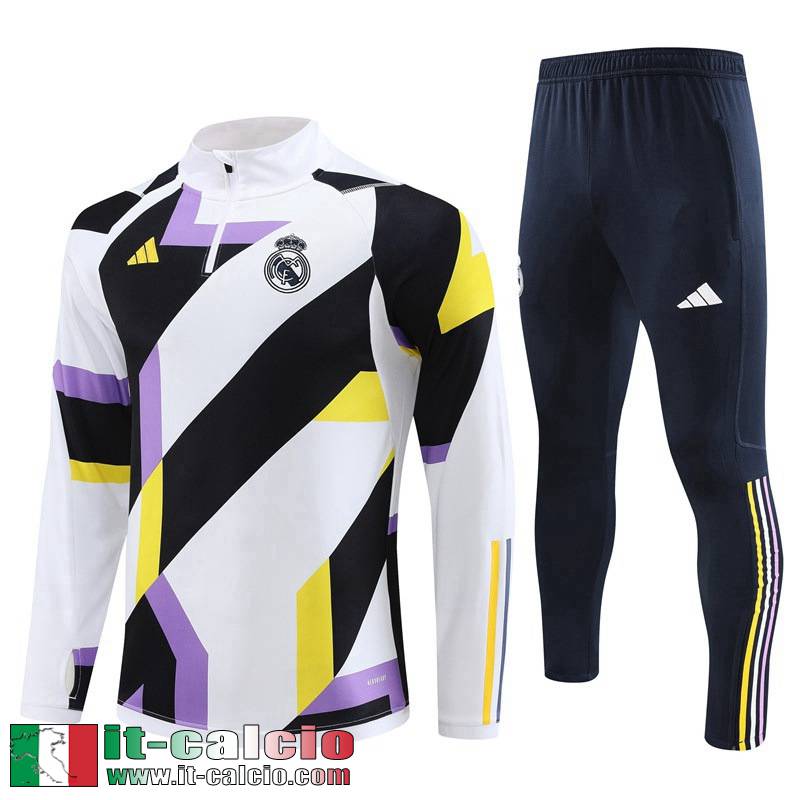 Real Madrid Tute Calcio bianco nero Uomo 2023 2024 TG916