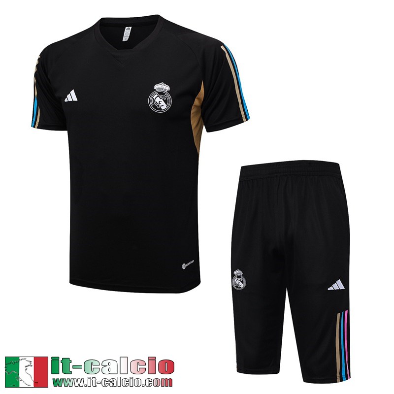 Real Madrid Tute Calcio T Shirt nero Uomo 2023 2024 TG969