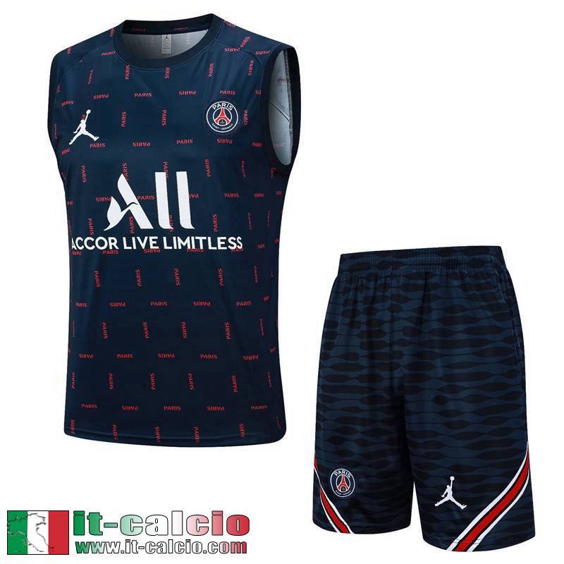 PSG Tute Calcio Senza maniche blu Uomo 2023 2024 TG970