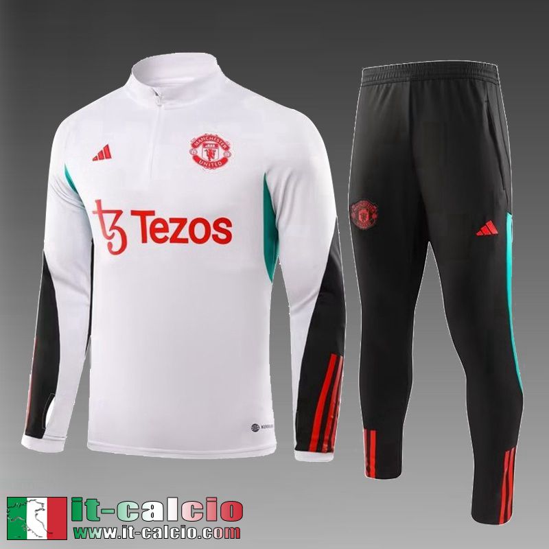 Manchester United Tute Calcio Bianco Bambini 2023 2024 TK713