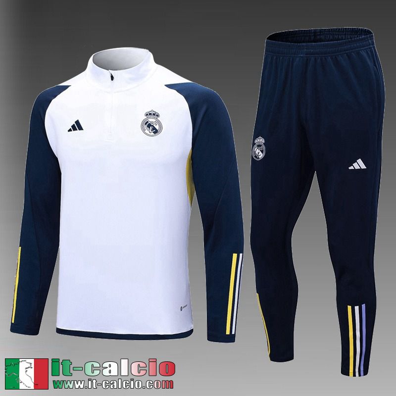 Real Madrid Tute Calcio Bianco Bambini 2023 2024 TK668