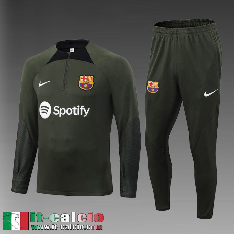 Barcellona Tute Calcio Esercito Verde Bambini 2023 2024 TK669