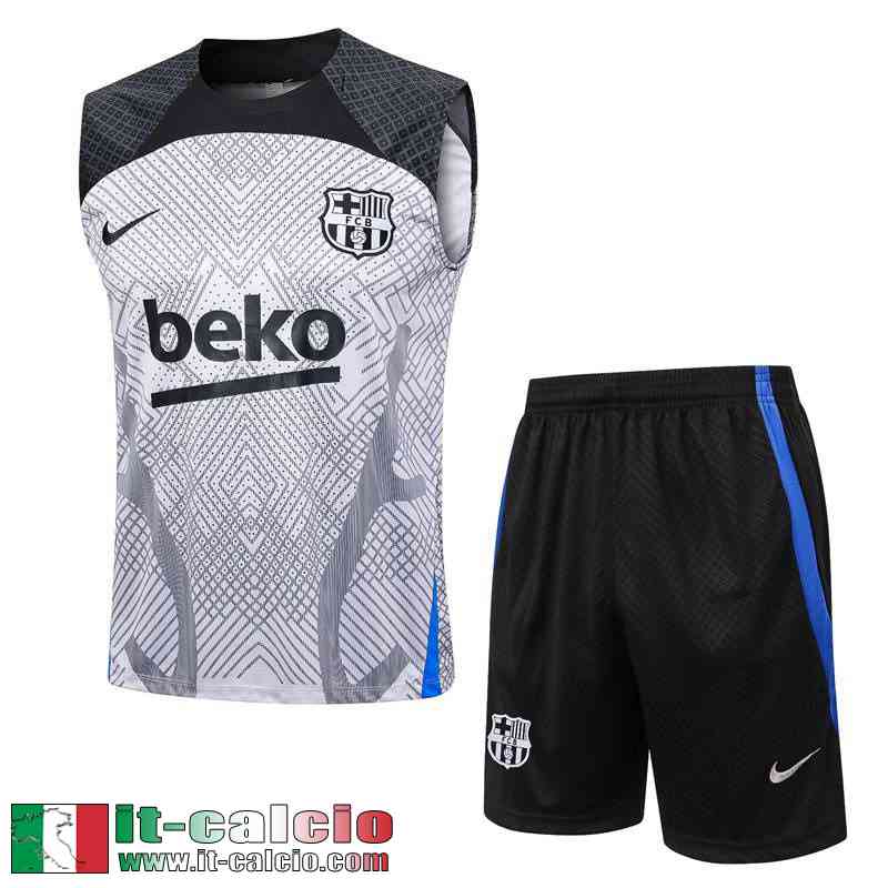 Barcellona Tute Calcio Senza maniche Bianco Uomo 23 24 A62