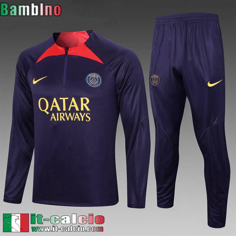 PSG Tute Calcio + PANTALONI Viola Bambini 23 24 C18